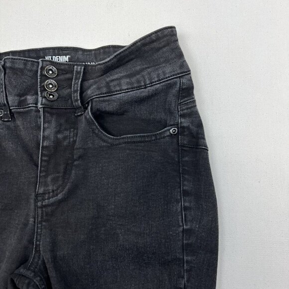HT Denim Womens Black Hi-Rise Super Skinny Distressed Jeans Size 3 - Picture 3 of 9